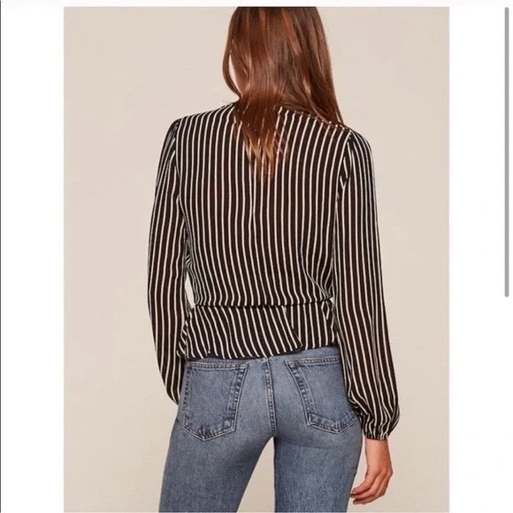 Reformation Black and White Striped Blouse - Picture 3 of 9